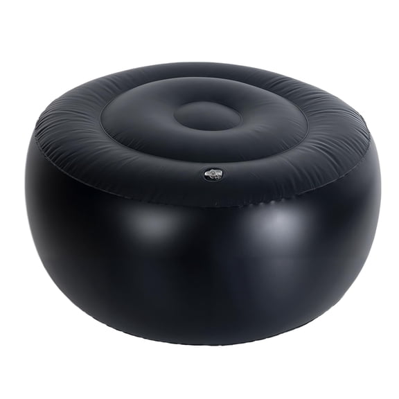 Inflatable Round Ottoman, Pouf Ottoman Filler, 55 x 30cm PVC Waterproof Outdoor Ottomans for Patio, Living Room, Bedroom, Camping or Garden, Portable Inflatable Foot Rest Pouf for Adults