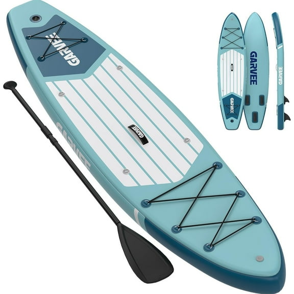 Inflatable SUP Board for Adults & Couples, 10.6' Manual Pump Stand Up Paddle Board with Camera Mount, Non-Slip Deck, Kayak Seat D-Rings, for Yoga Fishing Lake Ocean