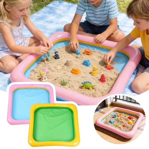 Inflatable Sand Tray Inflatable Sandbox Pool Pvc Inflatable Purpose Sand Game Easy To Inflate and Deflate Portable Summer Beach Backyard
