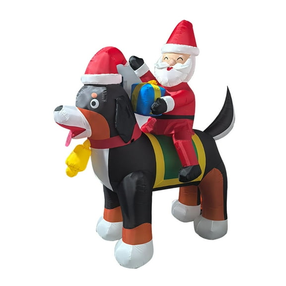 Inflatable Santa Claus LED Lighted Decoration Giant Polyester for Holiday Lawn Garden Yard Scene