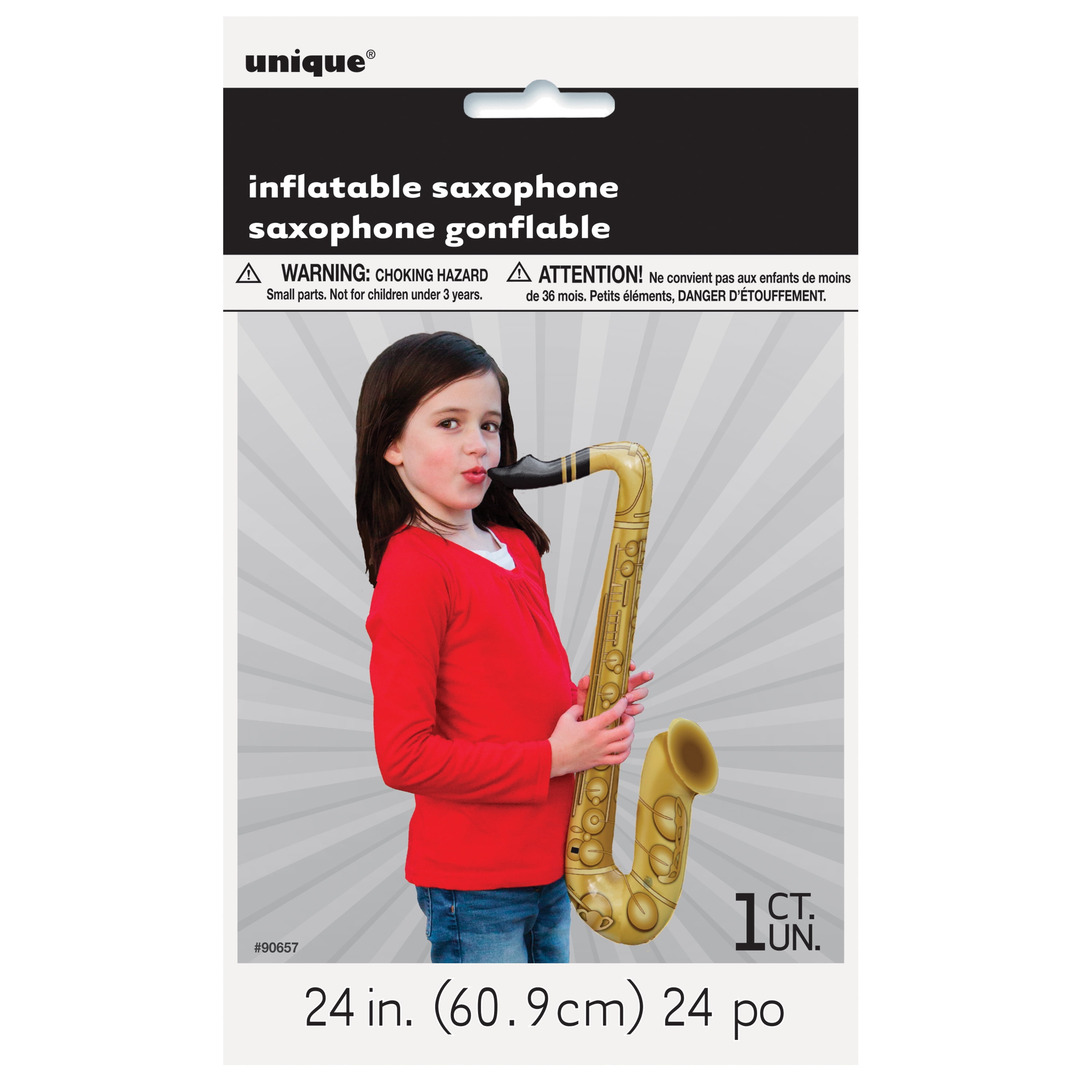 Inflatable Saxophone, 24 in, 1ct