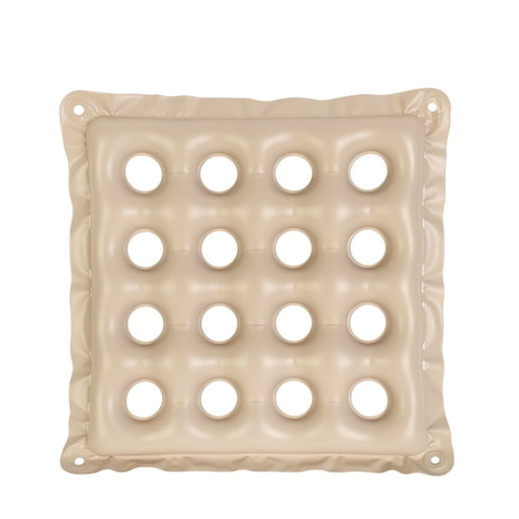 Inflatable Seat Cushion Air Pressure Relief Pad Wheelchair Pressure Mat for Prolonged Sitting Square Breathable Comfort Support for Office Chair and Home 16x16 Inch Beige