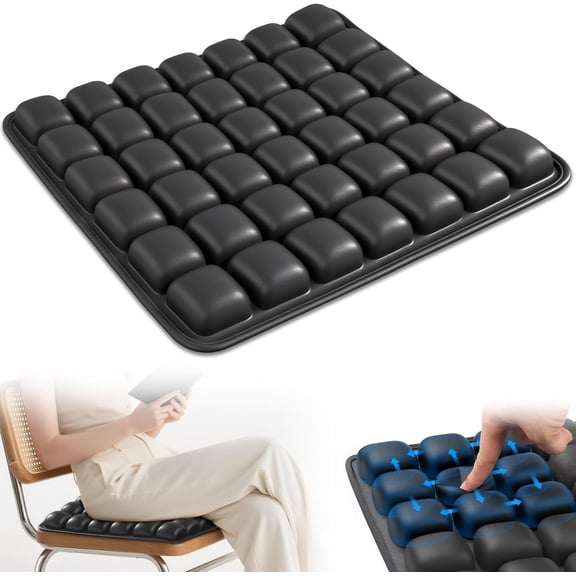 Inflatable Seat Cushion, Airplane Seat cushion for Long Flights Without Air Pump, Pressure Relief Seat Cushion, Wheelchair Cushions Applicable to Various Scenarios,