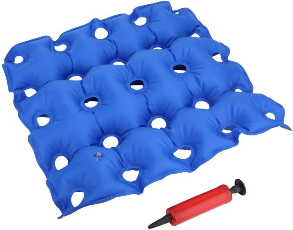 Inflatable Seat Cushion, Trianu Portable Chair Cushion for Office Wheelchair Travel Cars Airplanes Daily Use Prolonged Sitting Relief, Blue