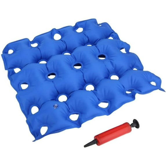 Inflatable Seat Cushion, Trianu Portable Chair Cushion for Office Wheelchair Travel Cars Airplanes Daily Use Prolonged Sitting Relief, Blue