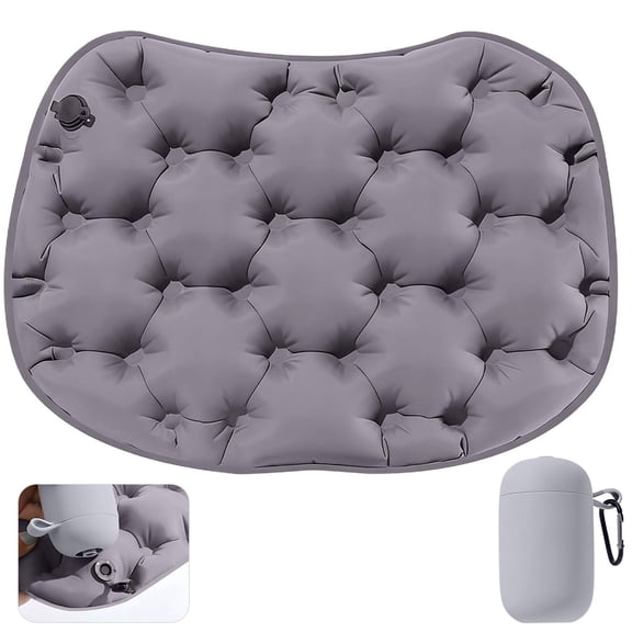 Inflatable Seat Cushion with Pump, Portable Air Cushion for Pressure Relief, Bleacher Chair/Airplane Cushion, Travel seat Pad for Stadium, Camping, Travel, Office, Compact Camp Chair Accessories