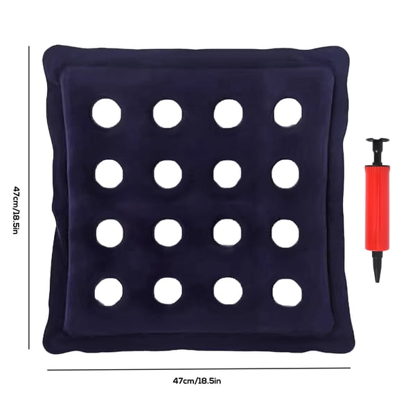 Inflatable Seat Cushions,Pressure Relief plush flocked breathable Cushion,Ideal for Office Chairs,Car Seats,Wheelchair waterproof Cushions,Comes with Air Pumps, Portable and Comfortable(Navy)