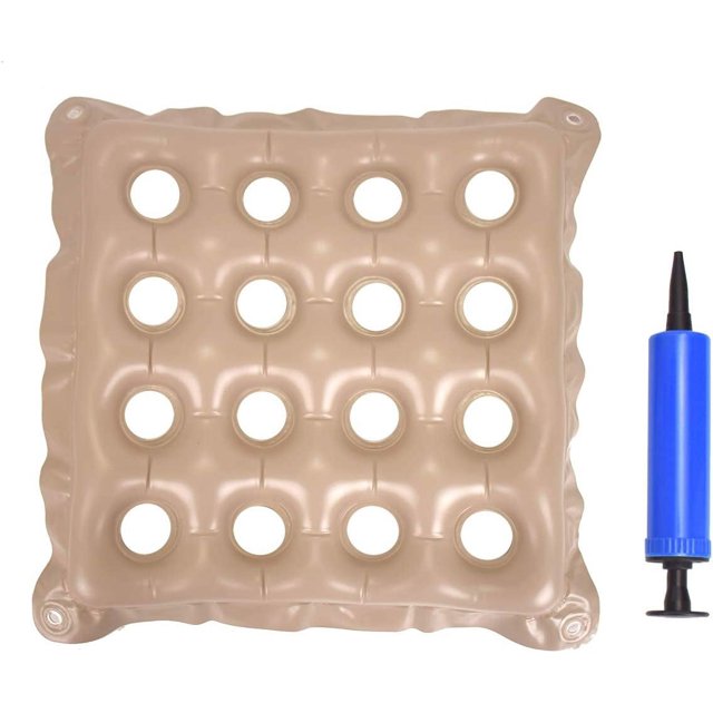 Inflatable Seat, Square Inflatable Coccyx Cushion, Beige Wheelchair Air