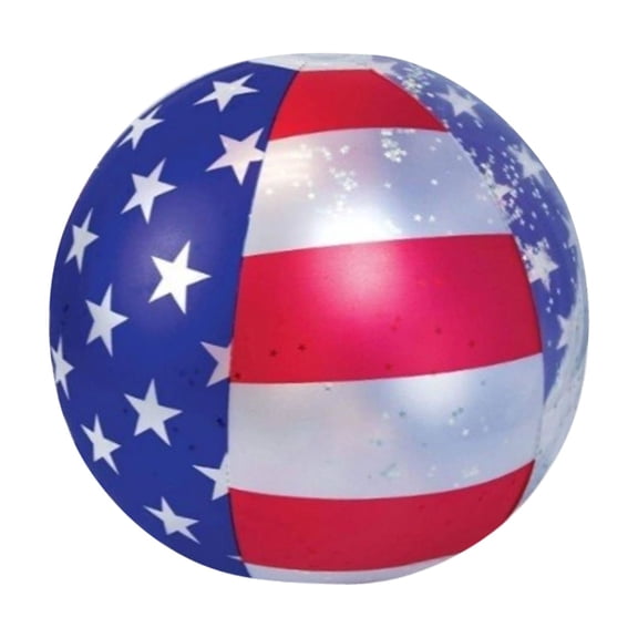 Inflatable Sequin Beach Ball 4th of July Independence Day Patriotic USA Thickened PVC Pool Party Float Glitter Summer Outdoor Backyard Gathering Vacation Water Fun Accessory