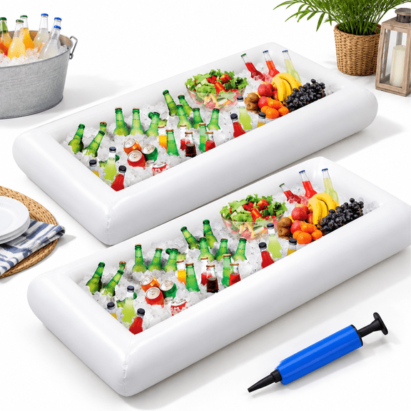 Inflatable Serving Bar Ice Buffet Salad Trays Food Drink Holder Cooler