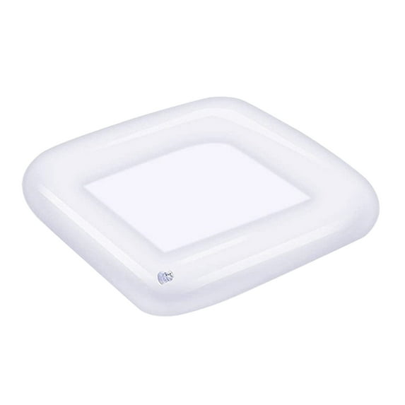 Inflatable Serving Bar, Salad Serving Sets Bar Buffet Food Drinks Inflatable Cooler Table Pool Ice Tray Easy to Blow Up for Party,Graduation,Picnic & Camping 23.6Inch x 23.6Inch (White, 1PCS)