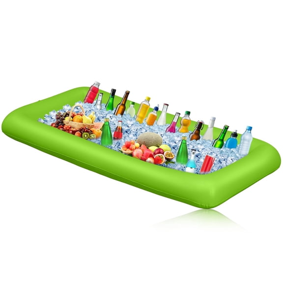 Inflatable Serving Bar with Drain Plug 52 x 24 x 5'' Inflatable Ice Serving Buffet Bar for Party Food Cooler Buffet Drink
