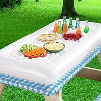Inflatable Serving Bars Ice Buffet Salad Serving Trays Food Drink Holder Cooler Containers Indoor Outdoor BBQ Picnic Pool Party Supplies Cooler Drain Plug