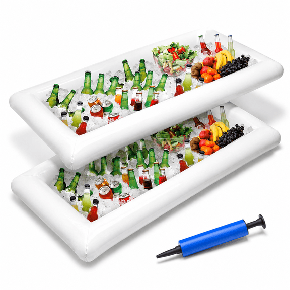 Inflatable Serving Bars Ice Buffet Salad Trays Food Drink Holder Cooler Containers Indoor Outdoor Bbq Picnic Pool Party Supplies L