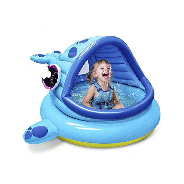 Inflatable Shade Kiddie Pool,Whale Baby Pool Tent, Infant Swimming