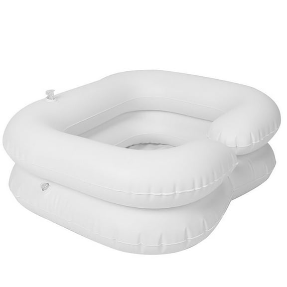 Inflatable Shampoo Basin for Bedridden Patients | Portable Hair Washing Tray for Elderly, Disabled Care | Foldable Design with Drain Tube - 24x21x8 Inches