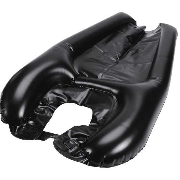 Inflatable Shampoo Basin, Portable Hair Washing Sink for Bedridden, Elderly, Injured, Pregnant, Black PVC Inflatable Hair Wash Basin with Neck Support, 23.6 x 15 x 2 in / 60 x 38 x 5 cm, Easy to Use