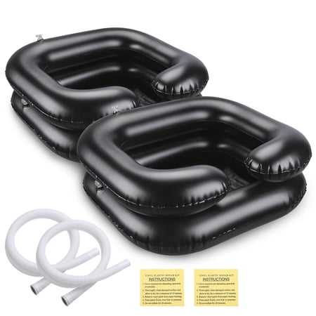 Byootique Inflatable Shampoo Bowl Kit Set of 2 Hair Washing Basins For Elderly Disabled