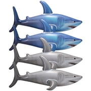 Inflatable Shark Birthday Party Decorations & Pool Toys - 4 Pack 2 Grey, 2 Blue Large 23-Inch Blow-Up Shark Float Party Supplies for Kids or Adults Birthday, Beach, Summer Games & Party Favor Gifts