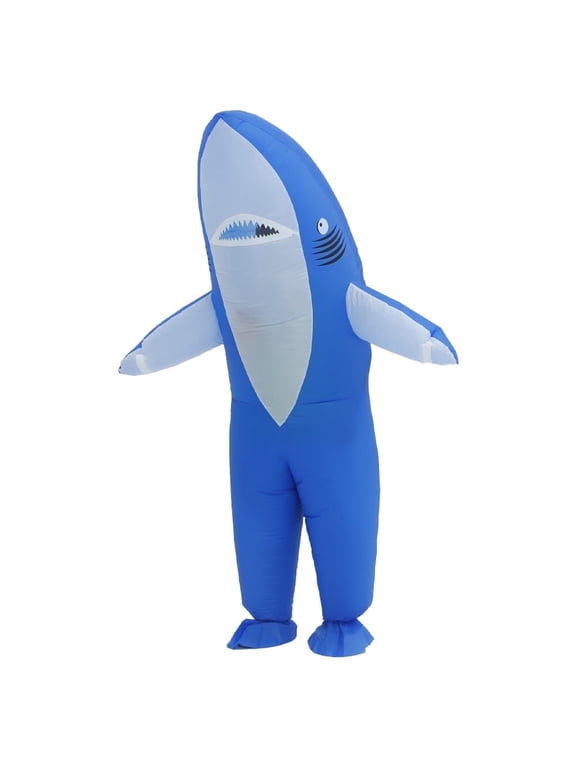 Inflatable Shark Costume Air Blow up Jumpsuit Fancy Dress Funny Suit for Cosplay Party