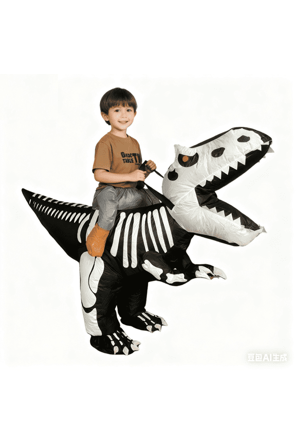 Inflatable Skeleton dinosaur inflatable costume, Halloween outfit, suitable for funny inflatable party decoration costumes Height(3'11 "-4'11")