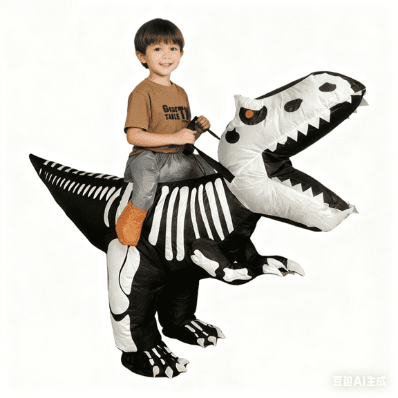Inflatable Skeleton dinosaur inflatable costume, Halloween outfit, suitable for funny inflatable party decoration costumes Height(3'11 "-4'11")