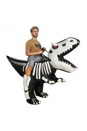 Inflatable skull dinosaur inflatable costume, Halloween costume, suitable for funny inflatable party decoration costume height (4.9-6.2 inches)