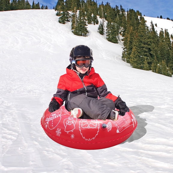 Inflatable Ski Ring Winter Christmas Snow Toy Adult Inflatable Snowboard Cold-Resistant Sled Thickened Drag Ring Outdoor Toys Birthday Gift