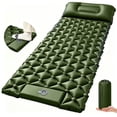 thumbnail image 1 of Sleeping Pad for Camping, Ultralight Self Inflatable Sleeping Pad with Built-in Pump & Pillow, Compact Inflatable Portable Air Mattress for Tent, Backpacking, Hiking, Car Traveling, Beach, Green, 1 of 7