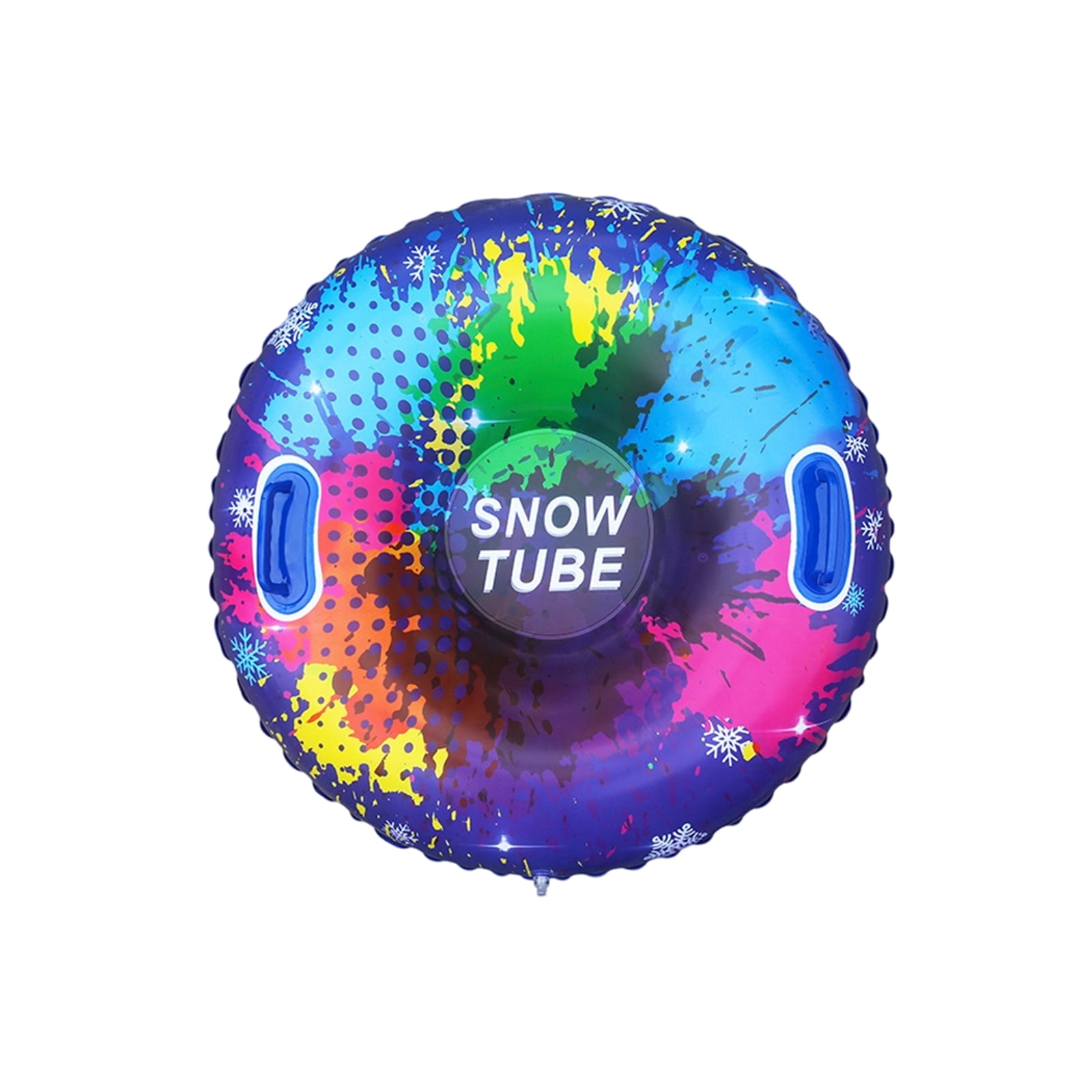 Inflatable Snow Sled, Snow Tubes Heavy Duty, Thick Vinyl Plastic, Snow Tubes for Sledding Heavy Duty, Winter Outdoor Recreation, Multicolor Splash, 47 In, 1 Pc