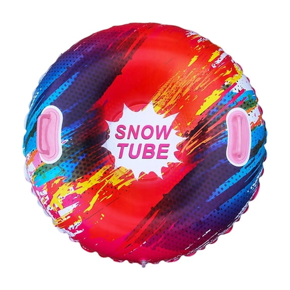 Inflatable Snow Tube, 33.46-Inch Rubber Snow Tube, Thickened Hard Base, With Tow Strap, Winter Gift For Sleds Pvc And Handles