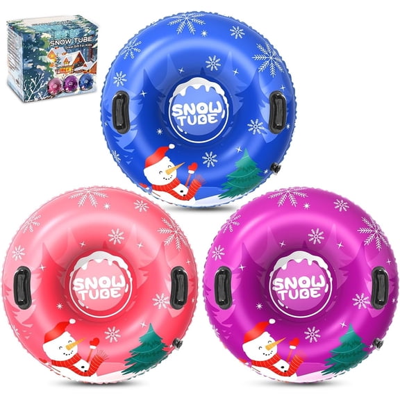 Inflatable Snow Tube, 36'' /4P Snowman Snow Tubes for Adults