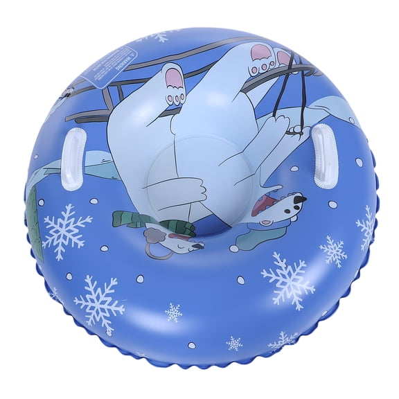 Inflatable Snow Tube, Cute Bear Design Kids Sled with 2 Repair Patches, Thickened Bottom and Sturdy Handles for Winter Outdoor Sledding