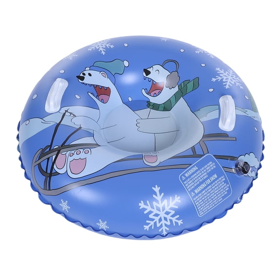 Inflatable Snow Tube Cute Bear Design Kids Snow Tube Coldproof PVC Thick Bottom Winter Outdoor Sledding with 2 Repair Patches for Safe Fun