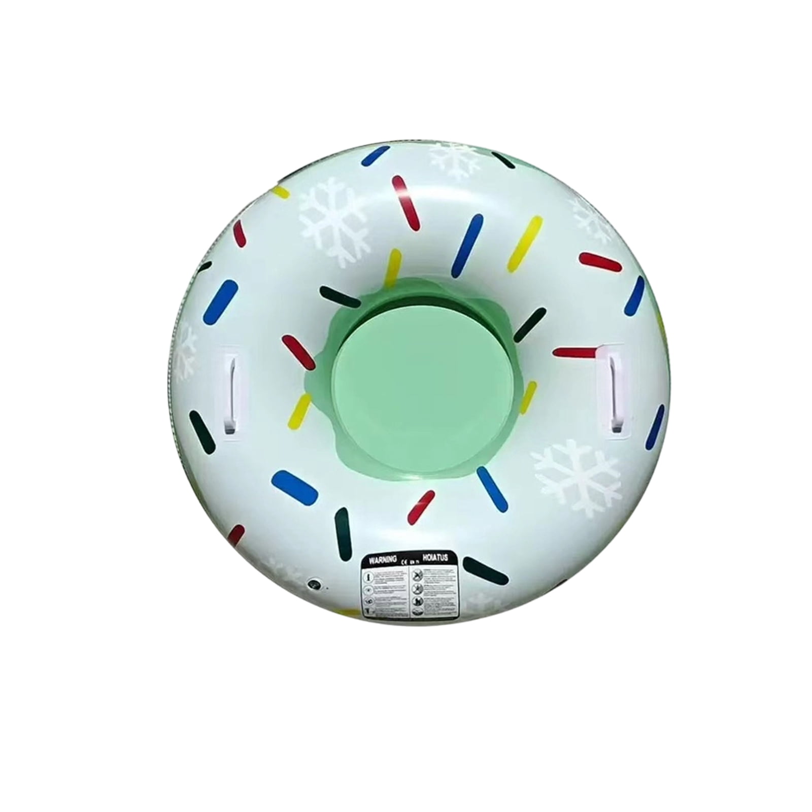 Snow Sprinkle Pattern Inflatable Snow Tube, Donut-Shaped - Inflatable, Easy Inflate/Deflate ...