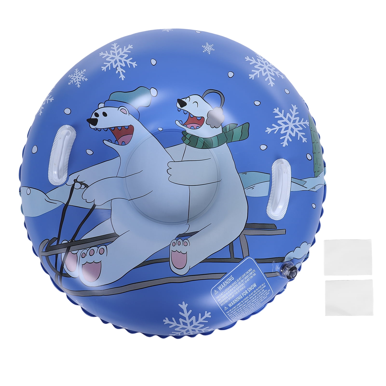 Inflatable Snow Tube Inflatable Snow Sled Round Sled Sledding Tube Blow Up Snow Tube Inflatable Snow Tube Thickened Bottom 36 Inch Kids Sled With Handles 2 Repair Patches For Winter Outdoor Sledding