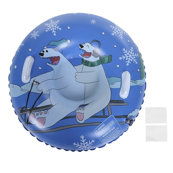 Inflatable Snow Tube Inflatable Snow Sled Round Sled Sledding Tube Blow Up Snow Tube Inflatable Snow Tube Thickened Bottom 36 Inch Kids Sled With Handles 2 Repair Patches For Winter Outdoor Sledding