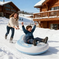 Inflatable Snow Tube Sled - Heavy-Duty PVC Material with Secure Grab Handles, Smooth Gliding Winter Sledding Toy, Perfect for Adults Outdoor Snow Activities & Holiday Fun, 34.3in, C