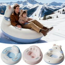 Inflatable Snow Tube Sled - Winter Sledding Toy with Ergonomic Safety Handles, Durable Material, Easy to Inflate/Deflate, Perfect for Adults, Outdoor Snow Activities, 34.3in/87cm, B