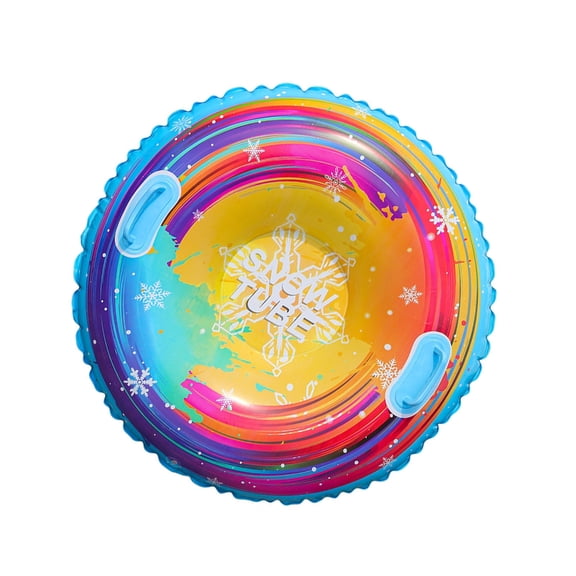 Inflatable Snow Tube Sled with Handles Inflatable Ski Rings PVC Sledding Tube Protable Winter Snow Sledding Toy