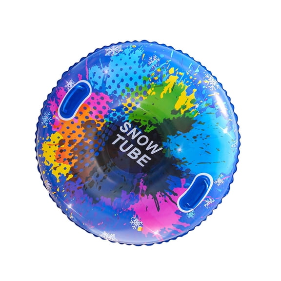 Inflatable Snow Tube Sled with Handles Inflatable Ski Rings PVC Sledding Tube Protable Winter Snow Sledding Toy