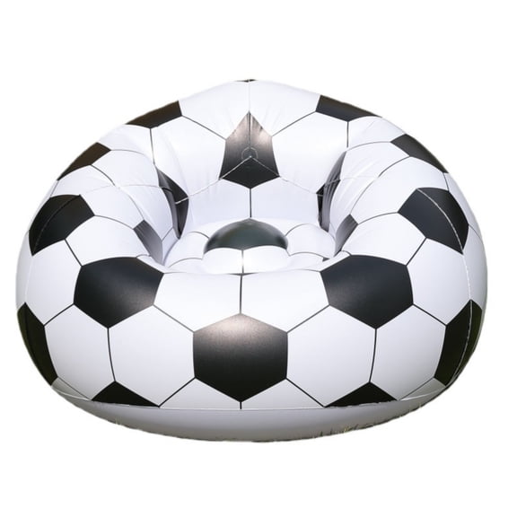 Inflatable Soccer Ball Chair, Beanless Portable Chair Inflatable Lazy Sofa Soccer Design Inflatable Couch Indoor Outdoor Lounger for Game Room, Backyard, and Extra Seating