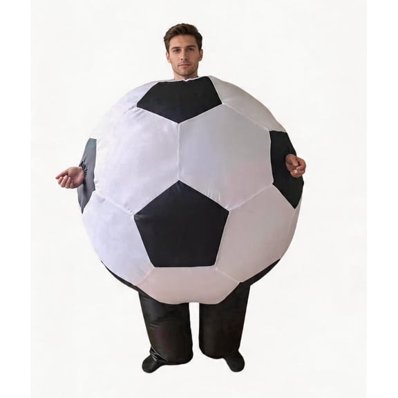 Inflatable Soccer Ball Costume for Adults, Funny Blow up Football Suit for Halloween, Sports Themed Party, Game Day
