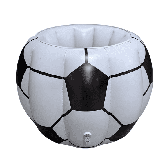 Inflatable Soccer Ball Ice Bucket and Drink Cooler, Floating Pool Beverage Holder for Summer Parties, Portable PVC Buffet Chiller for Game Day, Outdoor Backyard BBQ and Soccer Themed Birthday Decor