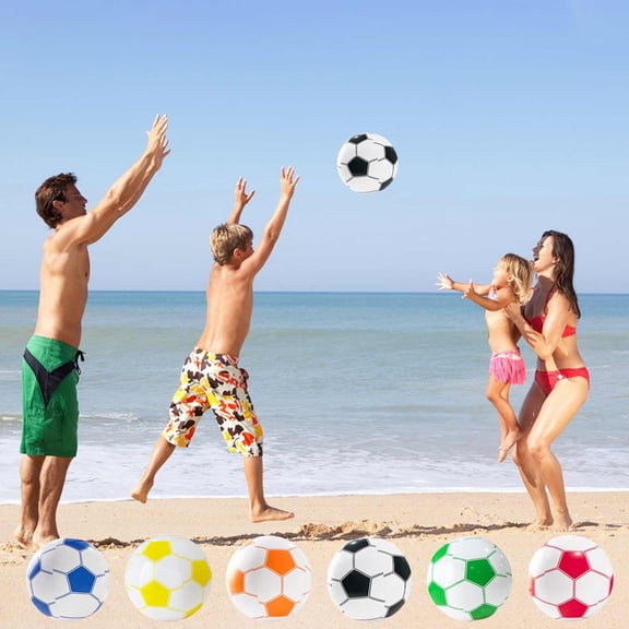 Inflatable Soccer Balls 16-inch, Beach Balls Bulk for Beach Toys & Soccer Birthday Party Decorations & Party Favors for Swimmers, Goodie Bags Stuffers