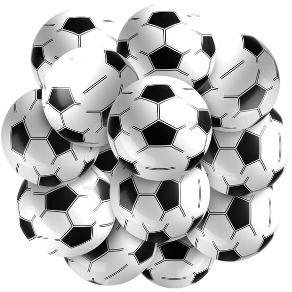 Inflatable Soccer Balls (Pack of 12) 16-inch, Beach Balls Bulk for Beach Toys & Soccer Party Decorations & Themed Birthday Decorations, Pool Party Favors for Kids