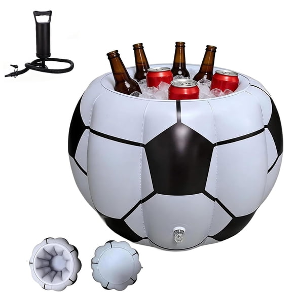 Inflatable Soccer Cooler Ice Bucket  Reusable Portable Drink Container for Football Tournament, Beach, Birthday & Pool Party Decoration(RL 1 PC)