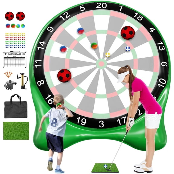 Inflatable Soccer Dart Board, 6ft Giant Kick Darts, Indoor Outdoor Lawn Yard Game for Kids Adults