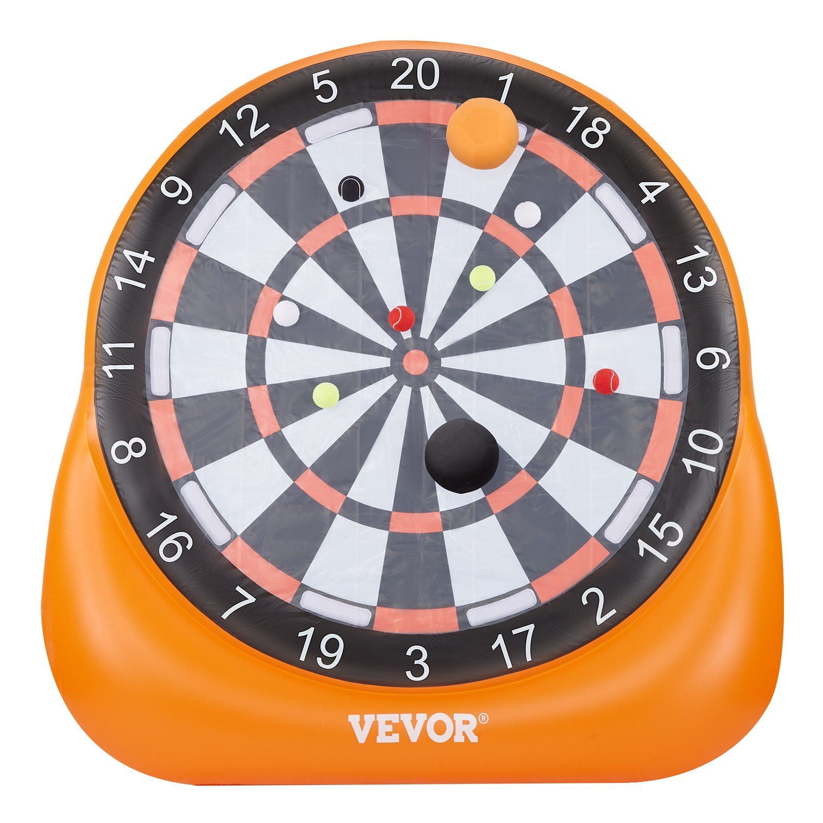 Giant 6ft Inflatable Soccer Dart Board Game Set with 4 Kick Balls & 12 Tennis Balls - Includes Air Pump for Outdoor/Indoor Sports Fun