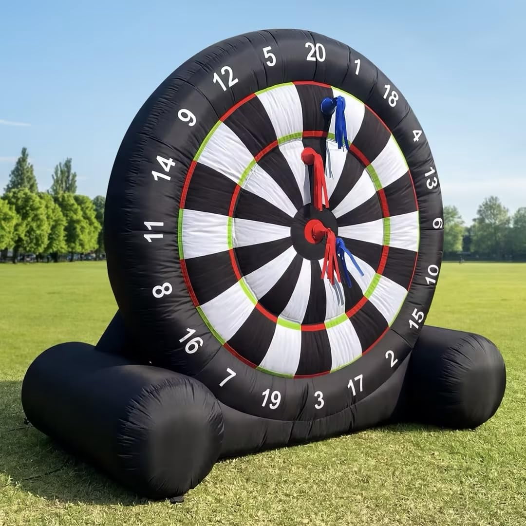 Giant Inflatable Soccer Dart Board with Air Pump, 2-in-1 Kick & Throw Targe...